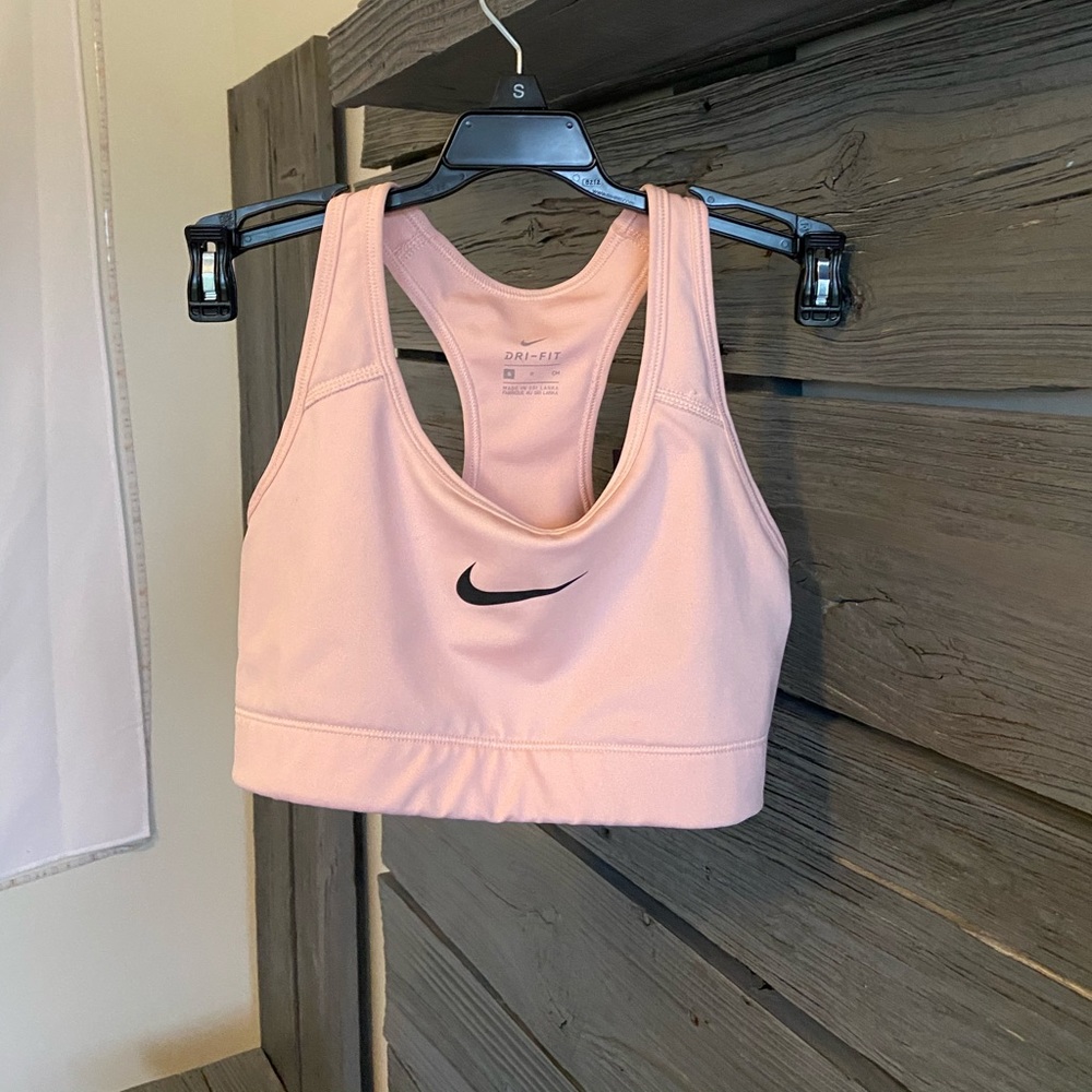 peach nike sports bra